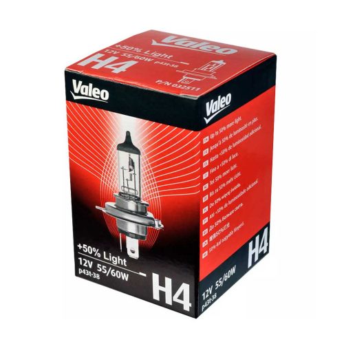 Valeo 032511  12V 60/55W H4 P43t-38 +50% Light fényszóróizzó