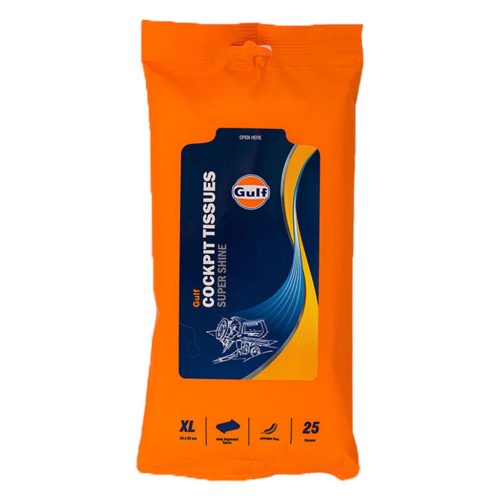 Gulf 138200117 Cockpit Tissues, autóbelső törlőkendő, csillogó, 25db