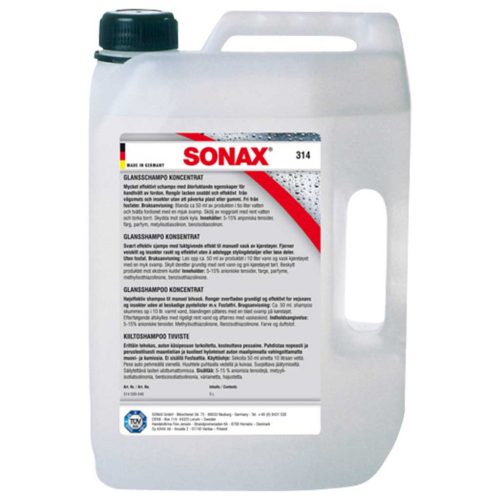 SONAX 314500 Gloss Shampoo Konzentrat, fényezősampon koncentrátum, 5 lit