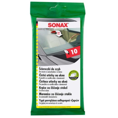 SONAX 415000 Glass Cleaning Wipes, üvegtisztító kendő, 10 db