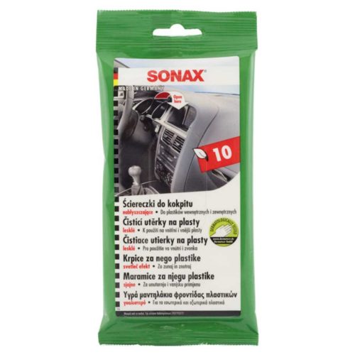 SONAX 415100 KunststoffPflegeTücher, műanyagápoló kendő, 10 db