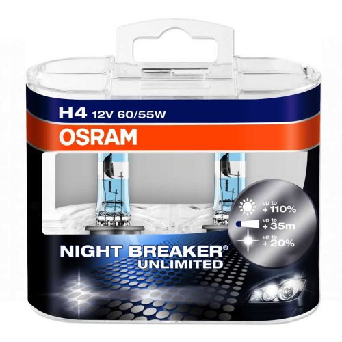 Osram 64193NBU-HCB 12V 60/55W H4 P43t-38 Night Breaker Unlimited fényszóróizzó, Duo Box