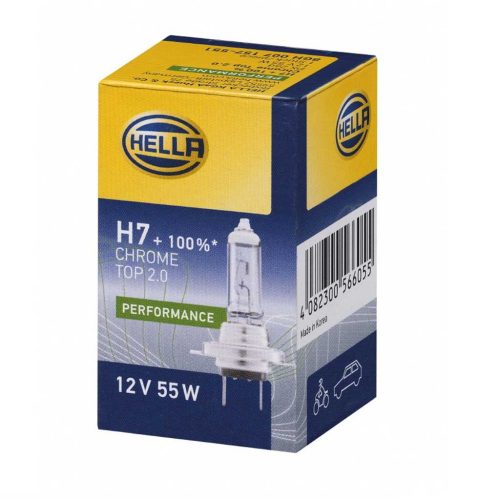 Hella 8GH 007 157-551 12V 55W H7 PX26 Chrome Top 2.0 +100% fényszóróizzó