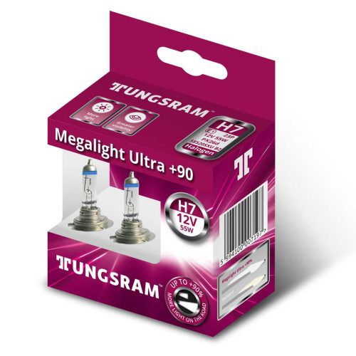 Tungsram 58520SXU 12V 55W H7 PX26d Megalight Ultra +90% fényszóróizzó, 2db