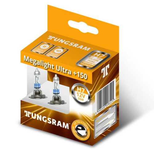 Tungsram 58520NXNU 12V 55W H7 PX26d Megalight Ultra +150% fényszóróizzó, 2db