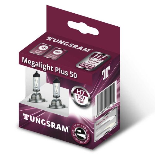 Tungsram 58520MPU 12V 55W H7 PX26d Megalight Plus 50 fényszóróizzó, 2db