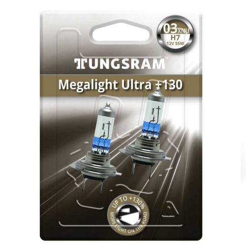 Tungsram 58520XNU 12V 55W H7 PX26d Megalight Ultra +130 fényszóróizzó, 2db