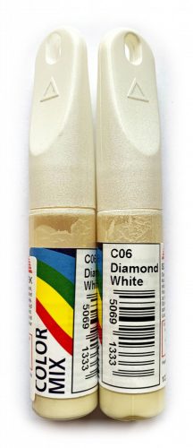 COLOR MIX autós javítófesték Gyémántfehér (Diamond White) 12,5ml ecsetes karceltávolító, modellezéshez is