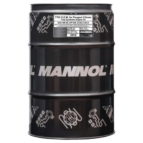 Mannol 7703-DR O.E.M. for Peugeot, Citroën 5W-30 motorolaj 208lit.