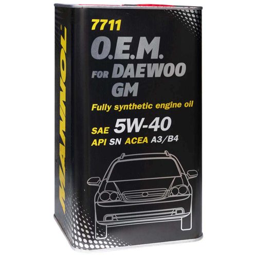 Mannol 7711-4ME O.E.M. for Daewoo, GM 5W-40 motorolaj 4lit. fémdobozos