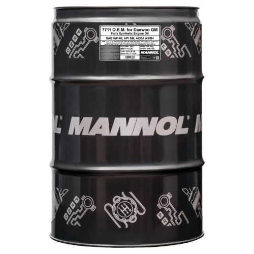 Mannol 7711-DR O.E.M. for Daewoo, GM 5W-40 motorolaj 208lit.