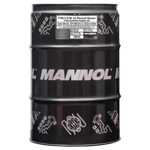 Mannol 7705-60 O.E.M. for Renault, Nissan 5W-40 motorolaj 60lit.