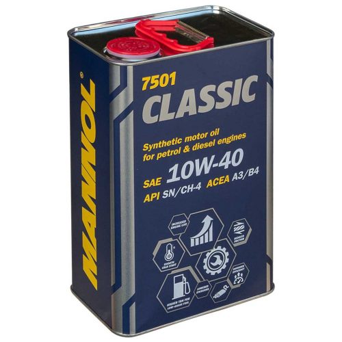 Mannol 7501-4ME Classic 10W-40 motorolaj 4lit., fémdobozos