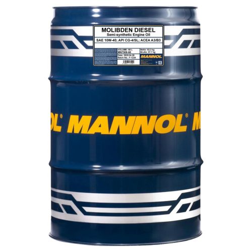 Mannol 7506-60 Molibden Diesel 10W-40 motorolaj 60lit.