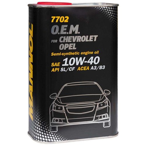 Mannol 7702-1M O.E.M. for Chevrolet, Opel 10W-40 motorolaj 1lit. fémdobozos