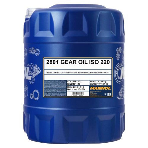 Mannol 2801-20 Gear Oil ISO 220, 20lit