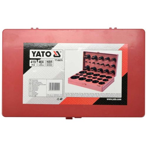 Yato tömítőgyűrű készlet 419db-os, 3x1.5mm - 50x3.5mm, tároló dobozban